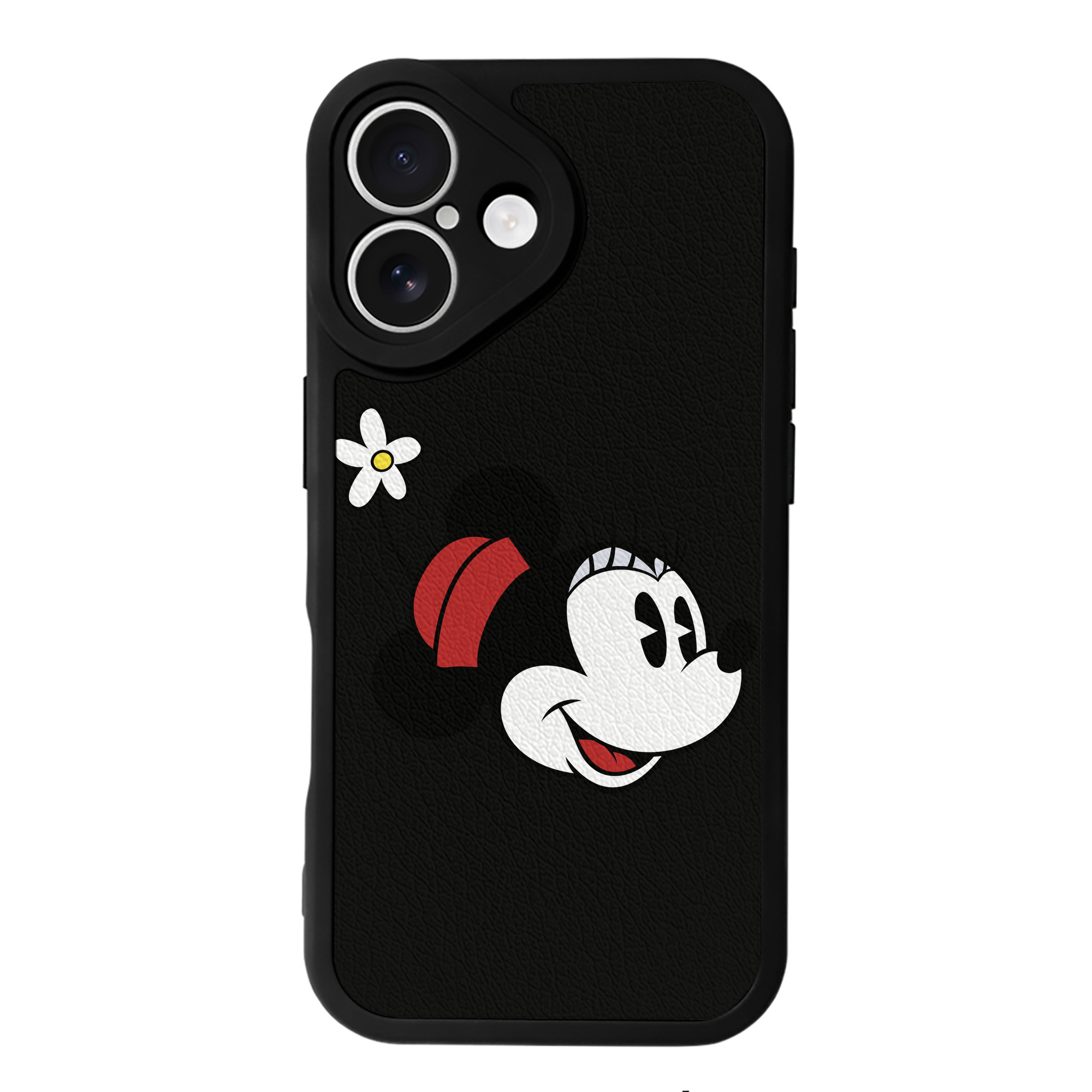 （画像用） ミッキーマウス Mickey Mouse 【iPhone 16シリーズ対応】シリコンスマホケース（レザー調） 材質：シリコン